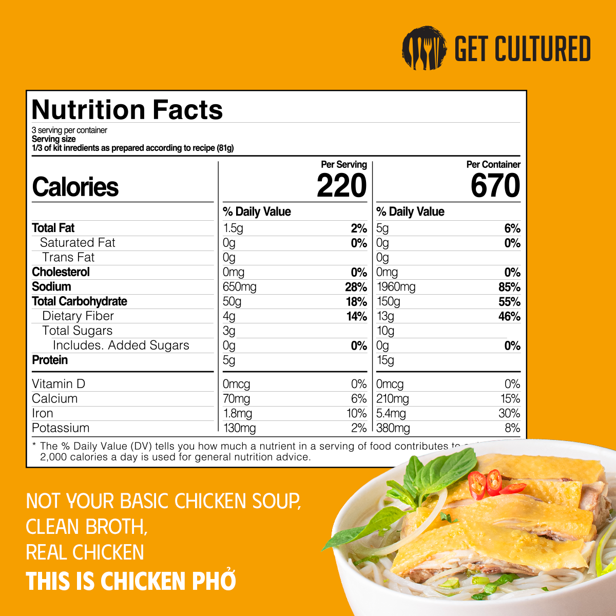 3 Serving DIY Chicken Phở Kit