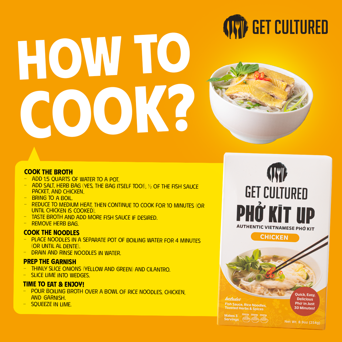 3 Serving DIY Chicken Phở Kit